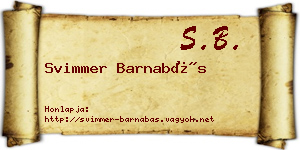 Svimmer Barnabás névjegykártya